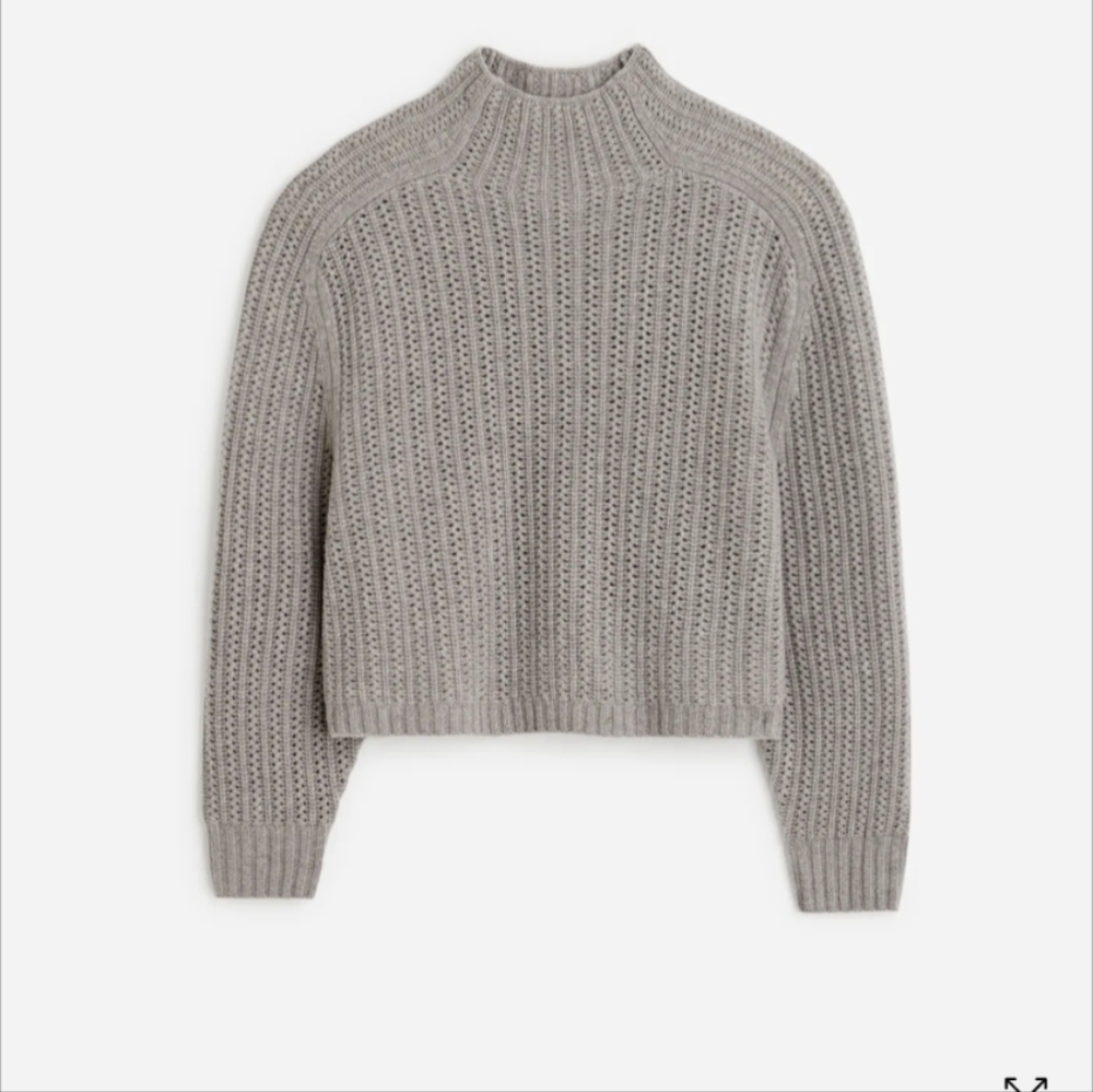 Pointelle-stitch mockneck Sweater
